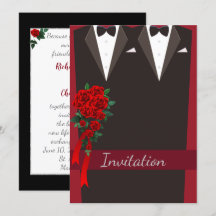 Black Tuxedo Gay Wedding Einladung