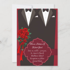 Black Tuxedo Gay Wedding Einladung