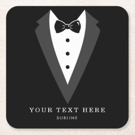 Black Tuxedo Groom Trauzeugen Wedding Party Rechteckiger Pappuntersetzer