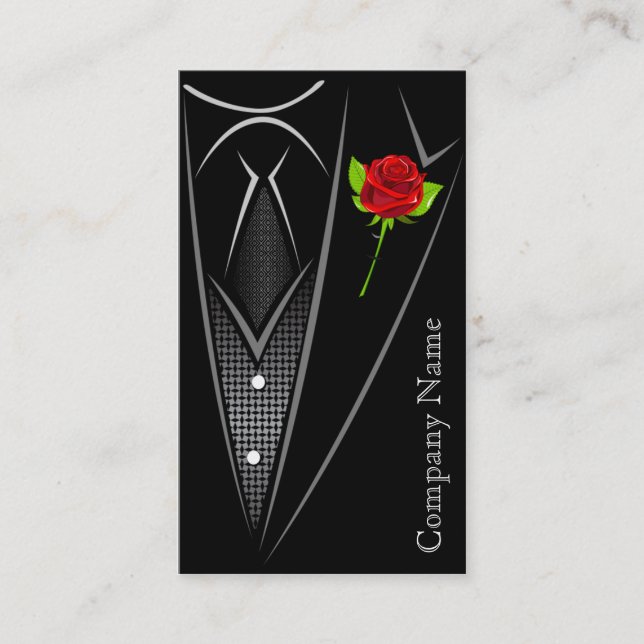 Black Tuxedo Men's Wear Business Card Visitenkarte (Vorderseite)