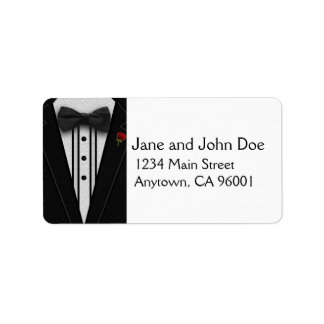 Black Tuxedo mit Bow-Krawatte Adressaufkleber