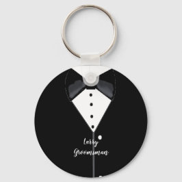 Black Tuxedo Personalisierter Trauzeuge Schlüsselanhänger