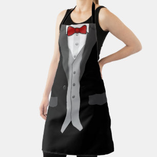 Black Tuxedo Red Bow Krawatte und Vest Schürze