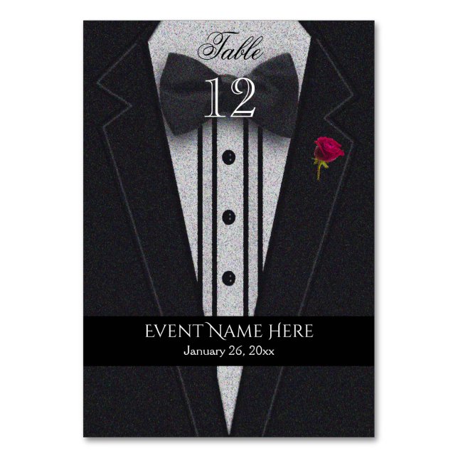 Black Tuxedo Tischnummer (Vorderseite)