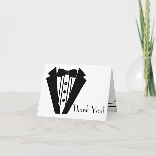 Black Tuxedo Vielen Dank Dankeskarte (Vorderseite)