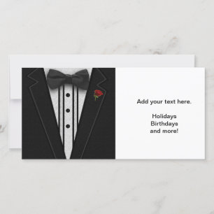 Black Tuxedo with Bow Tie Feiertagskarte