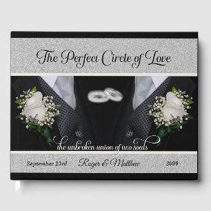 Black Tuxes and Rings Gay Wedding Two Grooms Gästebuch
