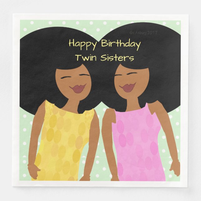 Black Twins Paper Napkins Serviette (Vorderseite)