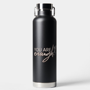 Black Typographic Self-Care Quotes Trinkflasche