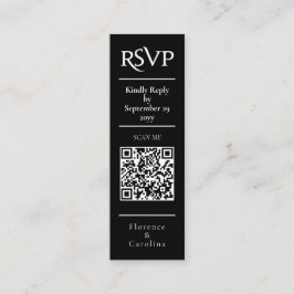 Black UAWG QR Code Wedding Budget Enclosure Card Mini Visitenkarte