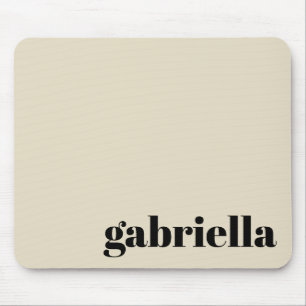 Black und Beige fett typografisch personalisierter Mousepad