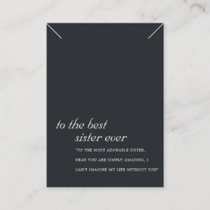BLACK UND WEISSE SISTER GIFT NECKLACE DISPLAY CARD PLATZKARTE