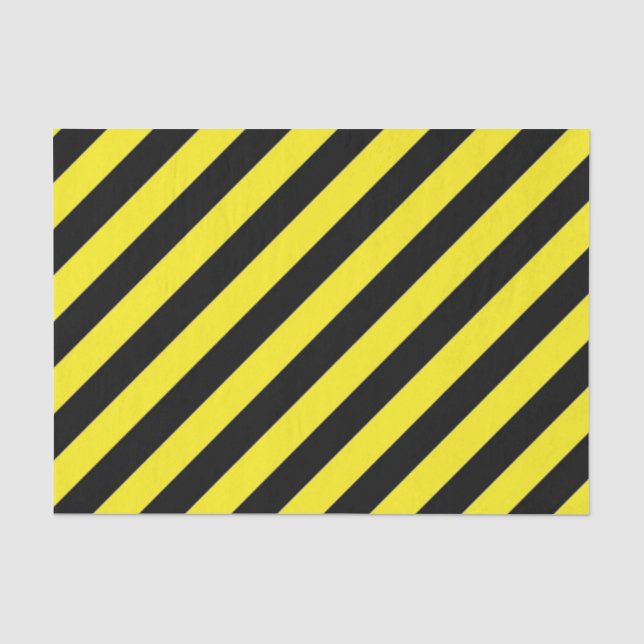 BLACK UND YELLOW DIAGONAL STRIPE TISSUPAPIER SEIDENPAPIER (Vorderseite)