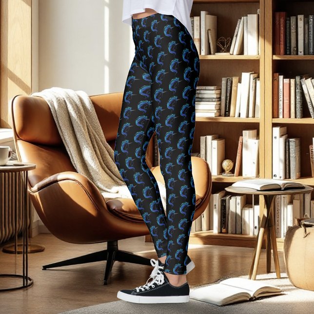 Black Unicorn Blue Silver Leggings (Von Creator hochgeladen)