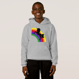 Black Unicoron Silhouette Rainbow Boys Hoodie