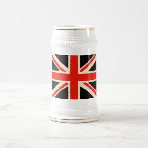 Black Union Jack (Art Style) Bierglas