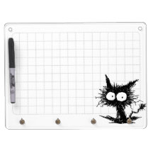 Black Unkempt Kitten Gabi Grid Weiß