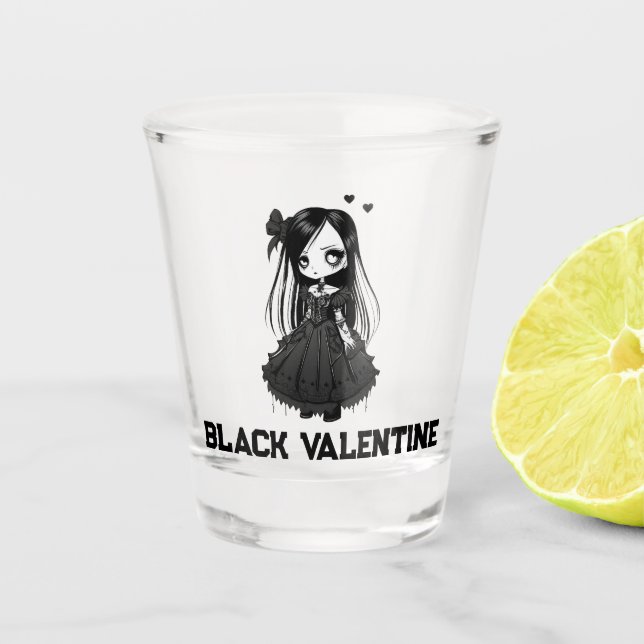 Black Valentine Schnapsglas (Vorderseite)