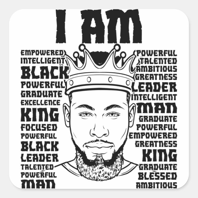 Black Vater Melanin Christlich Man Faithful Bruh Quadratischer Aufkleber (Vorderseite)