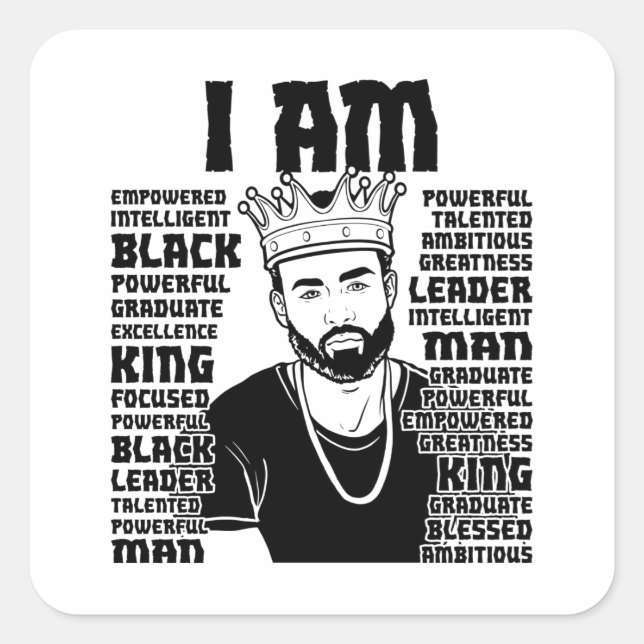 Black Vater Melanin Christlich Man Pater Bruh Vate Quadratischer Aufkleber (Vorderseite)