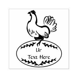 Black Vector Hen Monogram Gummistempel