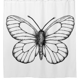 Black-veined white butterfly duschvorhang