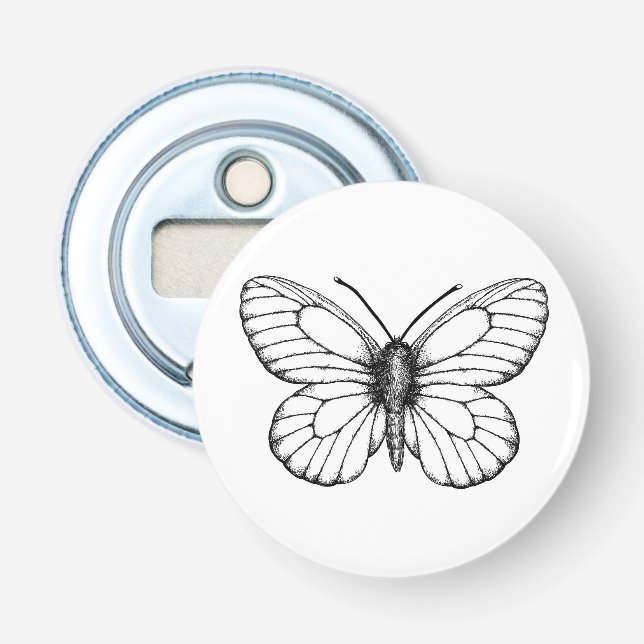 Black-veined white butterfly flaschenöffner (Vorderseite)