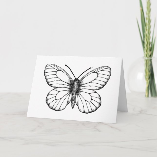 Black-veined white butterfly karte (Vorderseite)