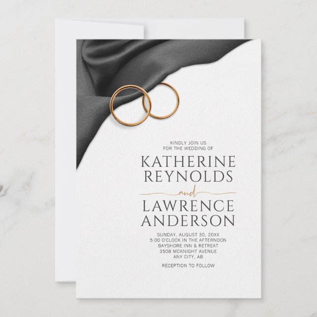 Black Velvet Wedding Invitation (Devant)