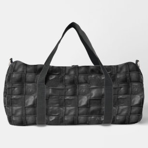 Black Versatile Leather Look Travel Duffel Bag Duffle Bag
