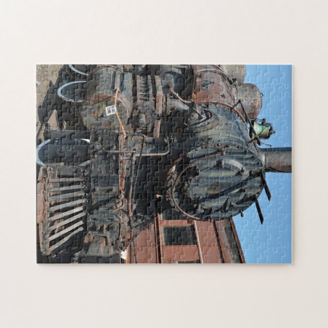 Black Vintag Rusty Steam Lokomotive Motor (Horizontal)