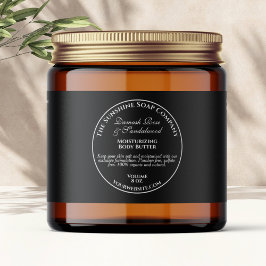 Black Vintag Style Cosmetics Jar Label