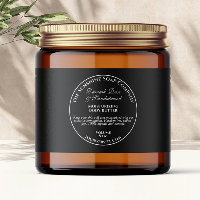 Black Vintag Style Cosmetics Jar Label (Von Creator hochgeladen)