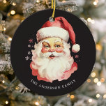 Black Vintag Watercolor Weihnachten Keramik Ornament<br><div class="desc">Feiern Sie die festliche Jahreszeit mit unserem Black Vintag Watercolor Weihnachtsgeschenk Weihnachtsmann Keramik Ornament! Dieses charmante Ornament besticht durch ein nostalgisches Santa Claus Design-Set vor einem stilvollen, soliden Hintergrund, das Vintagen Charme mit modernem Flair verbindet. Ideal, um dem Weihnachtsbaum eine festliche Touch hinzuzufügen. Personalisieren Sie dieses individuelle Design mit Ihrem...</div>