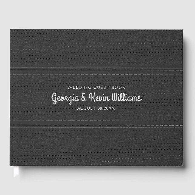 Black vintage en faux cuir texture Livre d'or (Recto)