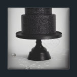 Black Vintage Wedding Cake & Stand Magnet<br><div class="desc">Black Vintage Wedding Cake & Stand</div>