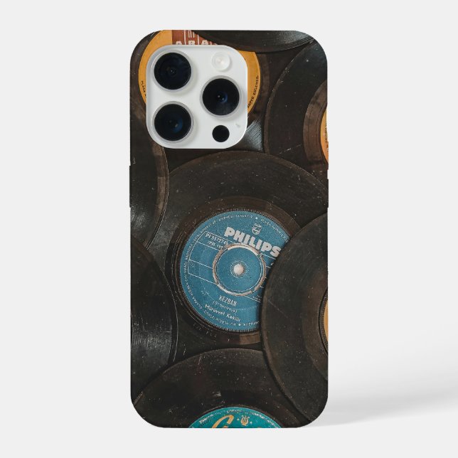 Black Vinyl Classic Records iPhone 15 Pro Hülle (Rückseite)