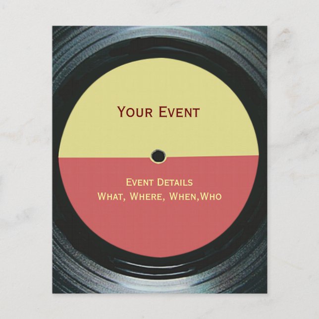 Black Vinyl Music Record Label Event-Flyer Flyer (Vorne)