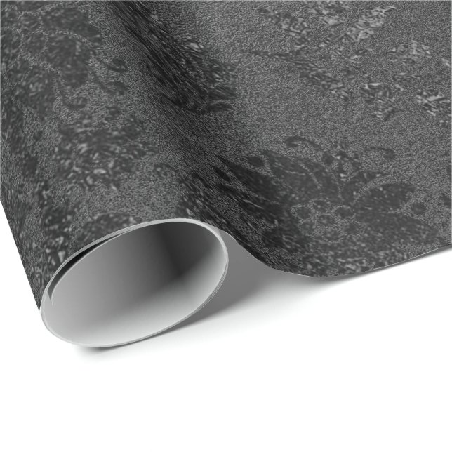 Black VIP Floral Lace Metallic Mulin Rouge Geschenkpapier (Rolleneckpunkt)