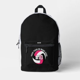 Black Volleyball Backpack Player Team Teen Girls Bedruckter Rucksack
