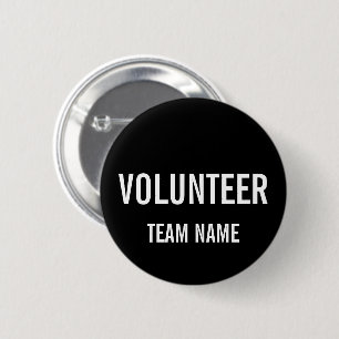 Black Volunteer Abzeichen mit benutzerdefinierten  Button