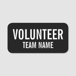 Black Volunteer Abzeichen mit benutzerdefinierten Namensschild