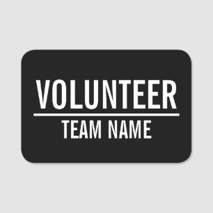 Black Volunteer Abzeichen mit benutzerdefinierten Namensschild