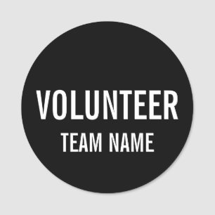 Black Volunteer Abzeichen mit benutzerdefinierten Namensschild
