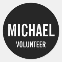 Black Volunteer Abzeichen mit Individuelle Name