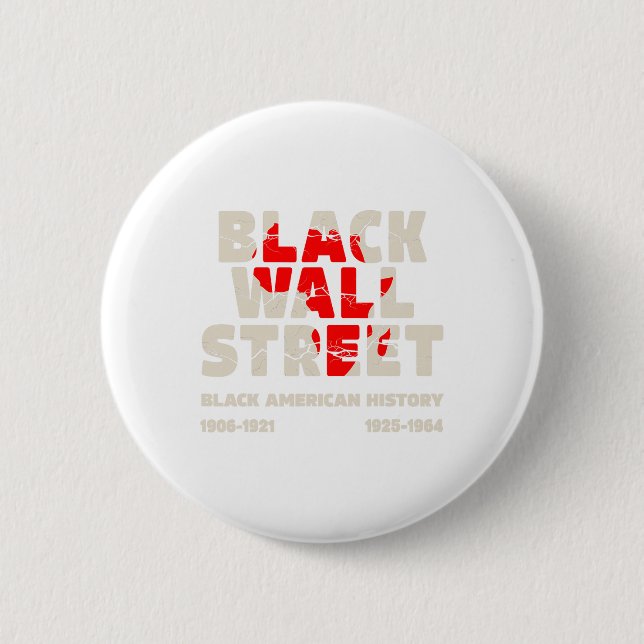 Black Wall Street Tulsa African Juneteenth Black W Button (Vorderseite)