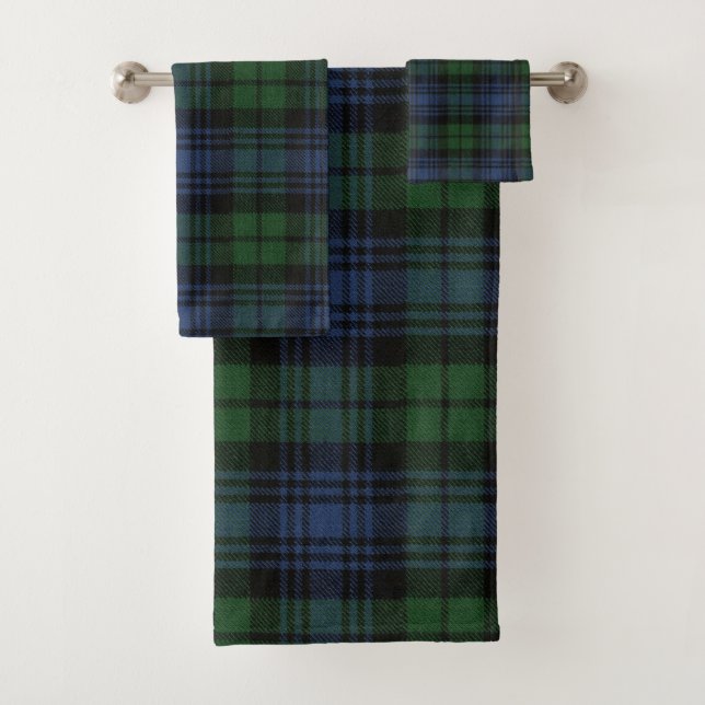 Black Watch Ancient Original Scottish Tartan Badhandtuch Set (Insitu)