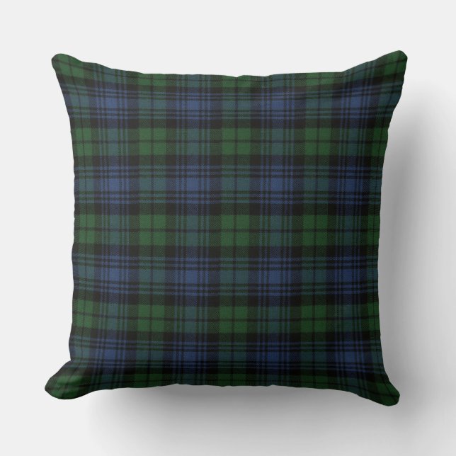 Black Watch Ancient Original Scottish Tartan Throw Kissen (Vorderseite)