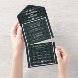 Black Watch Ancient Scottish Tartan All In One Einladung