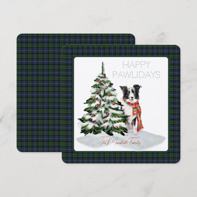 Black Watch Antiker Tartan Happy Pawlidays Hund (Vorne/Hinten)